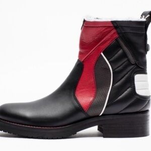 Zadig & Voltaire Black and Red Ankle Boots